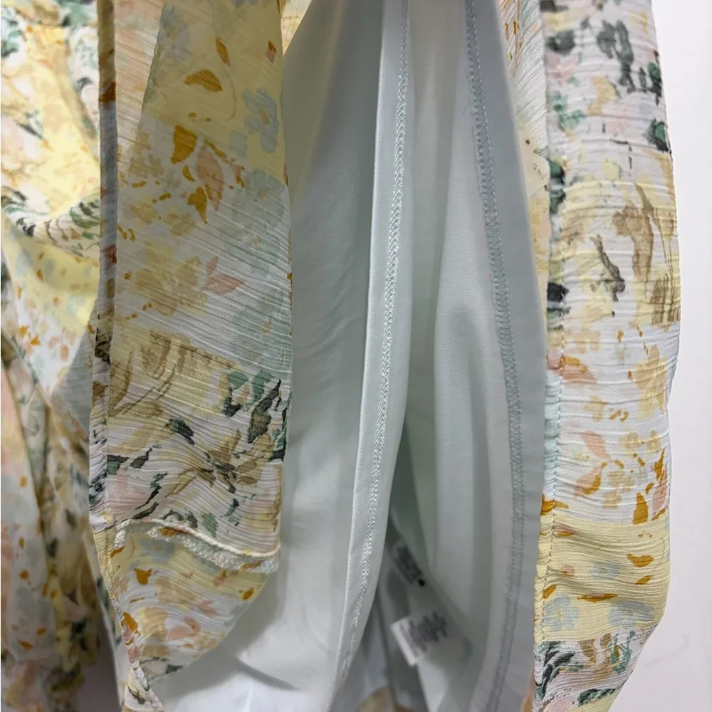 LC Lauren Conrad Floral Boho Blouse size XXL Sheer Long Sleeve Peasant Top(A465) - Picture 5 of 16